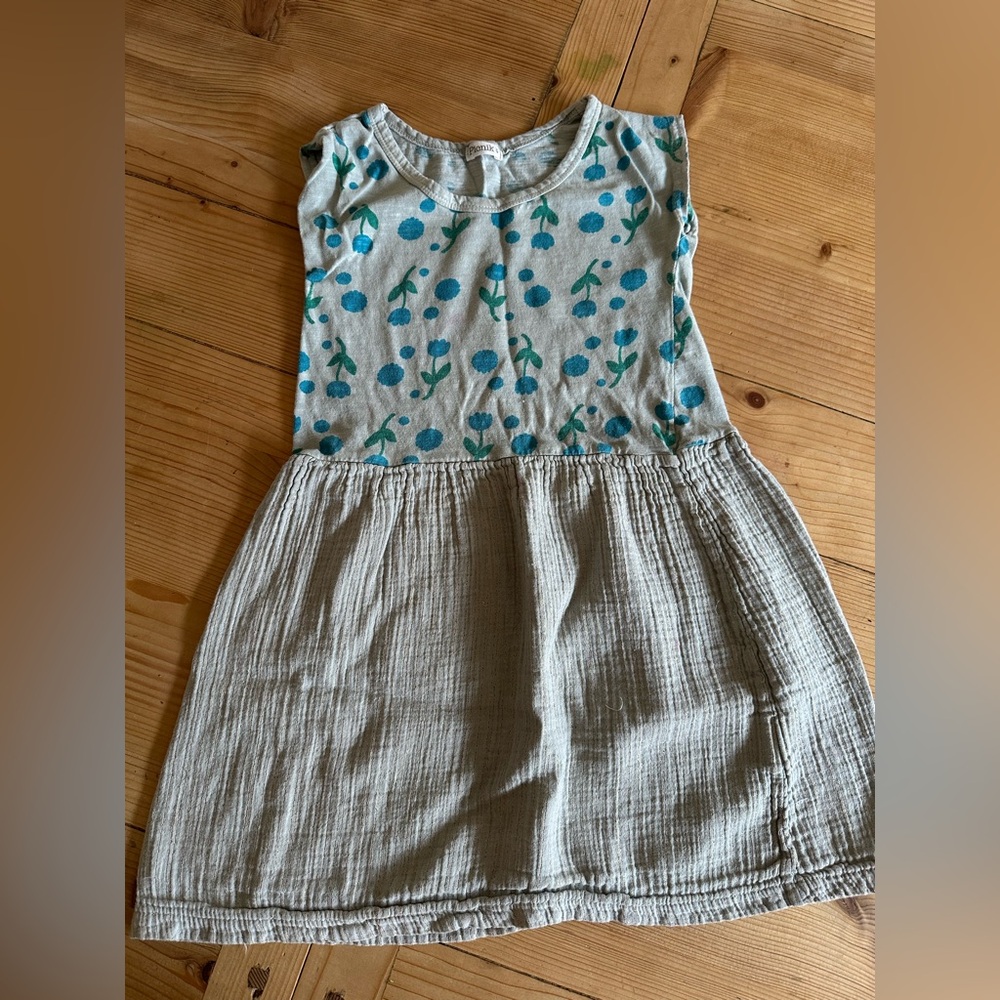 Picnik Barcelona Blue Floral Jersey Gauze Dress